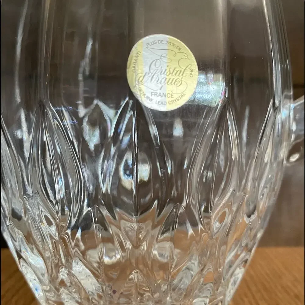Cristal d’Arques Lead crystal Vase Pitcher France 9 1/2” Tall